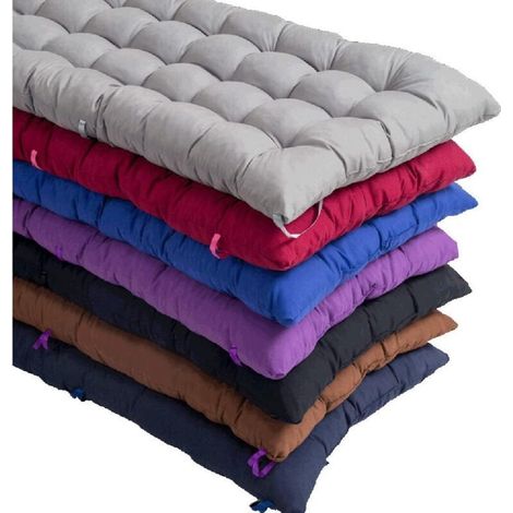 Coussin rectangulaire en coton 110 x 40 cm – Épaisseur 8 cm – Résistant aux intempéries – Pour bancs de 2 ou 3 places, intérieur et extérieur (1/4)