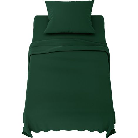 Parure de Lit 90x190 cm Vert Microfibre Douce (1/5)