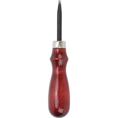 Tragbarer Lederkantenschneider, 1,2 mm Stahl, gebogener Holzgriff, handgefertigtes Kantenwerkzeug für DIY-Lederarbeiten (1/5)