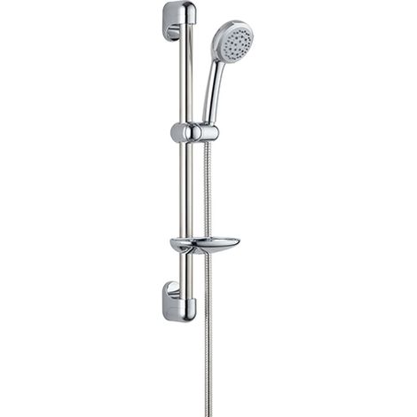 Edouard Rousseau – Combiné barre de douche HEKO inox 60 cm – Douchette 5 jets – Flexible 1,50 m anti-calcaire – Installation stable et durable