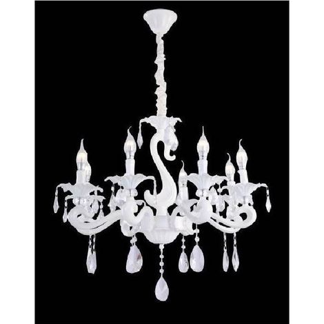 TRADE SHOP - Lampadario Da Soffitto Classico 8 Bracci Attacco E14 Vetro Cristallo A15-8 - (1/2)