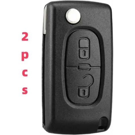 Button Key Fob Case Compatible CE0523 Folding Flip Key for Peugeot 207 307 308 407 408 3008 5008 Citroen C2 C3 C4 C5 C6 C8 (2 Buttons, CE0523) (1/4)