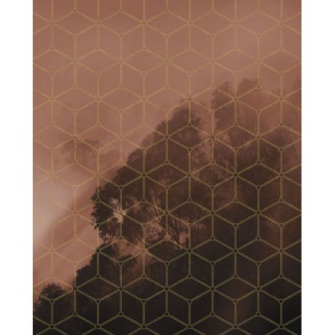 Papier peint panoramique naturel Grille Dorée (1/4)