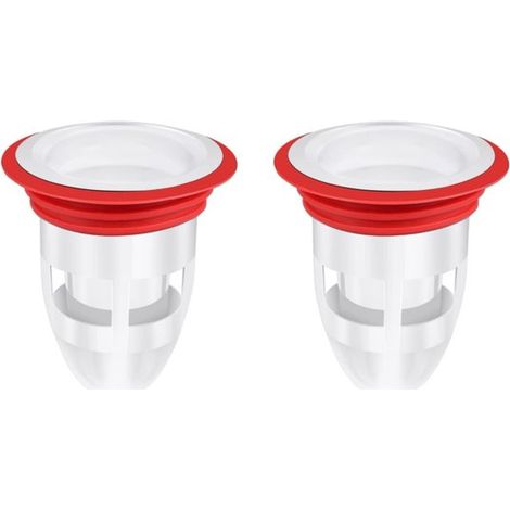 Dispositifs anti-reflux pour siphon de sol de douche, lot de 2, bouchons anti-odeurs pour cuisine et salle de bain, 6,5 x 5,5 x 3,6 cm, blanc (1/5)