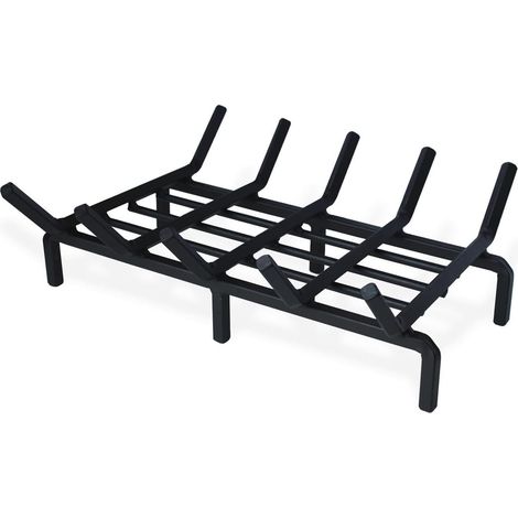 Grille à bûches pour cheminée - Barres en acier - Support pour bois de chauffage (1/5)