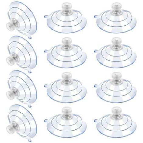 12 grandes ventouses, ventouses en plastique, ventouse anti-collision transparente, écrou à vis en caoutchouc, ventouse en métal, remplacement en PVC transparent solide avec écrou à vis (60M5-10)