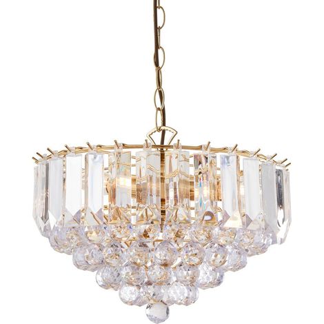 Endon Fargo - Sospensione a soffitto a 3 luci in acrilico, ottone, E14 (1/5)
