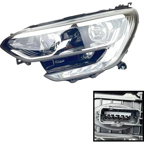 Farola izquierda Renault Megane 4 con marco cromado, LED  260605154R, 2016+