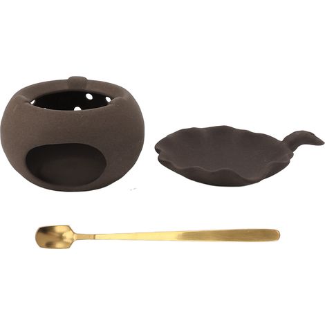 Torréfacteur à thé en céramique pour thé en vrac, chauffe-thé, pot de torréfaction et cuisson des arômes avec cuillère en acier inoxydable (1/5)