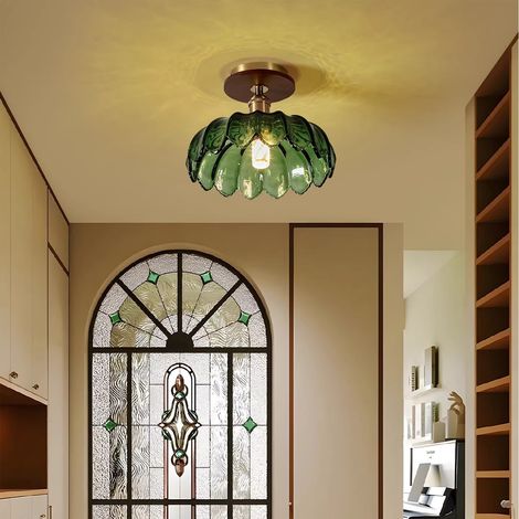 Plafonnier en verre à motif floral, applique murale, éclairage d'ambiance, idéal pour les couloirs, restaurants, etc. (3000K)