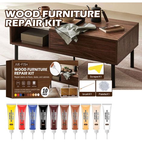 Kit de réparation pour meubles en bois - Matériaux de réparation et de rénovation pour raviver les couleurs ternies et ajouter de la brillance -- Kit de réparation pour meubles en bois -- AKRACING (1/5)