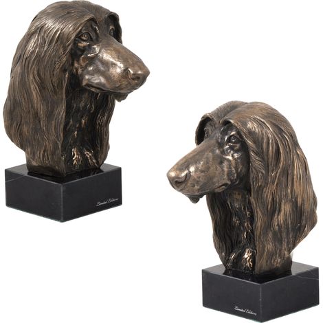 Levriero afgano - statuetta di cane, busto su base di pietra, scultura, trofeo per una mostra canina di Art-Dog (1/5)