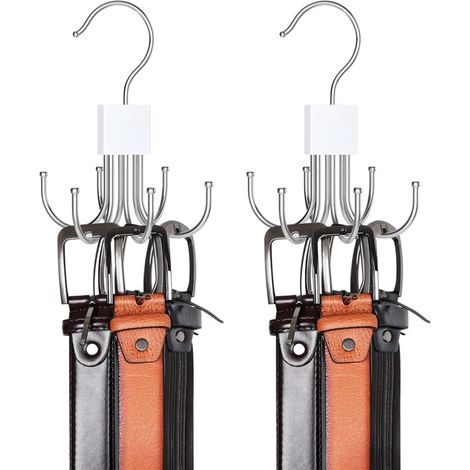 Cintre de ceinture, organisateur de ceinture pour placard, rotation à 360 °, peut contenir jusqu'à 48 pièces, organisateur de rangement pour ceinture, soutien-gorge, débardeur, cravate, écharpe, sac à (1/5)