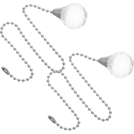2 Pièces Prolongateur de Chaîne Compatible Polyvalente pour Ventilateur de Plafond et Lustre en Acrylique Argenté, Boule Prismatique Élégante pour Salles à Manger et Salons (1/5)