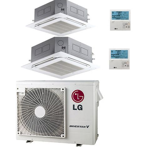 LG 4-Wege Kassetten Klimaanlage R32 Dual Split Inverter 9000 + 18000 BTU mit E.U. MU3R19 NEU Klasse A+++/A++ (1/5)