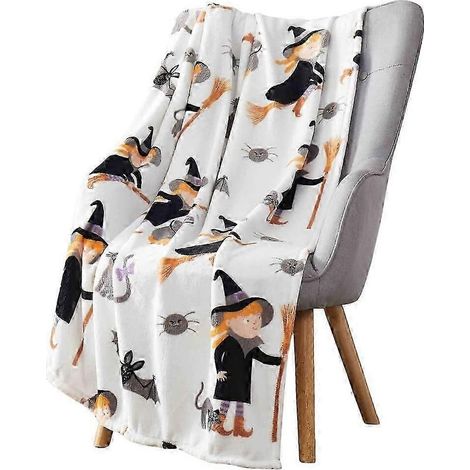 Couverture d'Halloween (70 x 100 cm - XS) pour canapé ou lit - Motif citrouille et fantôme - Idéale comme cadeau d'automne ou de Thanksgiving (1/5)