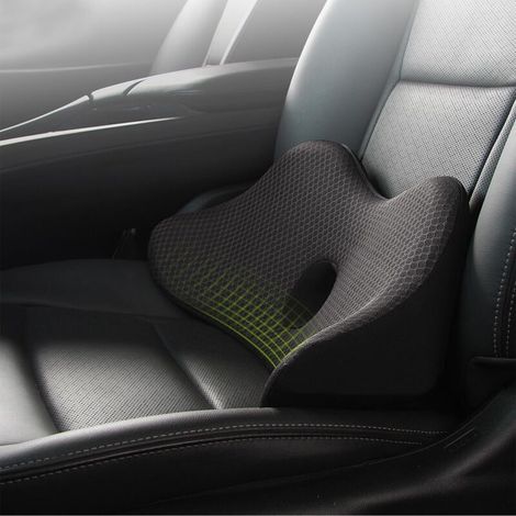 Auto-Sitzerhöhung, Auto-Sitzerhöhung für Erwachsene, Fahrer-Autokissen, ergonomisches Autokissen, orthopädischer Fahrer-Bürostuhl-Sessel (schwarz)