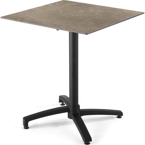 Table de terrasse 70 cm inclinable stratifié en marbre beige
