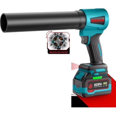Souffleur à feuilles électrique sans balais 4000 W, souffleur à feuilles portatif et dépoussiéreur pour batteries Makita 18 V(1 batterie + 1 chargeur)