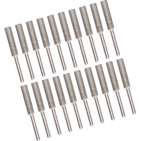 Lot de 20 meules à aiguiser pour scie à chaîne, têtes de meulage rotatives en émery, lime à chaîne 5,5 mm argent (1/5)