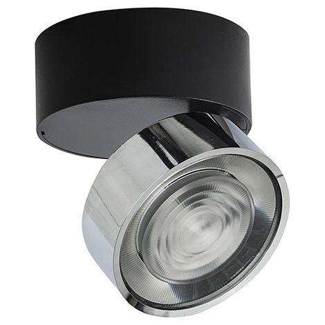 Applique/Plafoniera LED serie HOLE 7W 3000K CRI90 Nero/Cromo - Illuminazione Interni Alta Efficienza - Rossini Illuminazione (1/5)