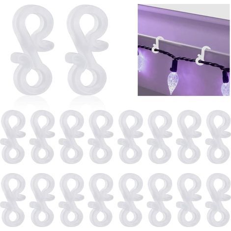 Lot de 150 mini crochets de gouttière en plastique résistant aux intempéries pour Noël (1/5)