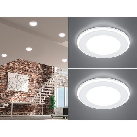 Runder LED Deckeneinbaustrahler 2er Set in Weiß matt Ø 14,8cm (1/5)