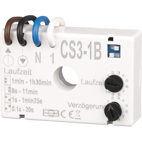 ELEKTROBOCK CS3-1B relè temporizzato interruttore temporizzato 230 V per ventilatori e illuminazione montaggio in scatola di installazione sotto l'interruttore con collegamento a cavo (1/2)