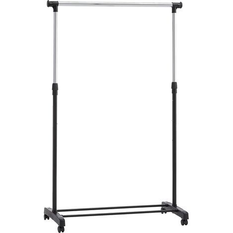 verchromter, teleskopierbarer Kleiderständer auf Rollen, 91,5–145 cm, robustes Metall, Kleiderschrankorganisation (1/5)