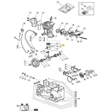 ZYLINDER/KOLBEN D=39 MS 382S -R ORIGINAL STIGA - 383070005/0