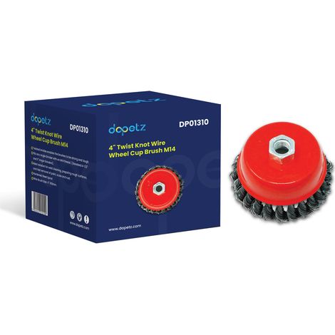 Dapetz ® Twist Knot Wire Cup Brush 4" 100mm 1/2" 115mm Angle Grinders M14 Thread for Metal and Stone Working, Cleaning, Surface Preparation and Fabrication Tasks (1/5)
