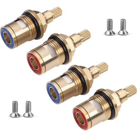 Lot de 4 cartouches céramiques pour robinet, pièces de remplacement chaud/froid (1/5)
