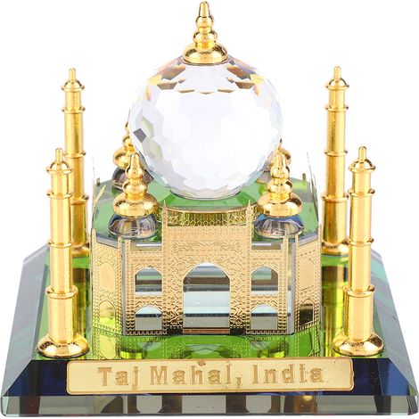 Cadeau miniature dorée Taj Mahal en cristal musulman, modèle de mosquée indienne, décoration de bureau (1/5)