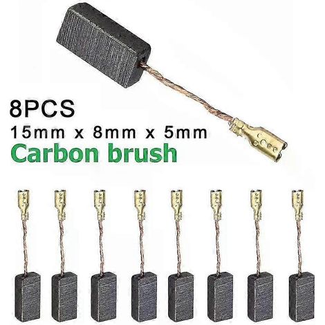 8 Stück Motorkohlebürsten 15 mm x 8 mm x 5 mm, Graphitkohlebürsten, passend für Bosch Winkelschleifer, Ersatzteile, Elektrowerkzeuge, Zubehör – JXLGV (1/5)