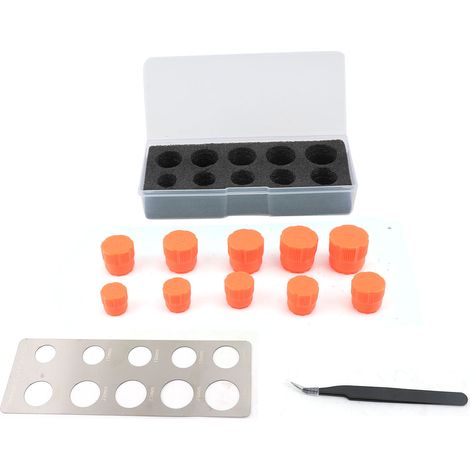 Coupe-trou de film de capteur de voiture, modèle de coupe de cercle de stationnement en plastique précis de 16 à 25 mm de diamètre pour emballer avec une pince à épiler Orange (1/5)