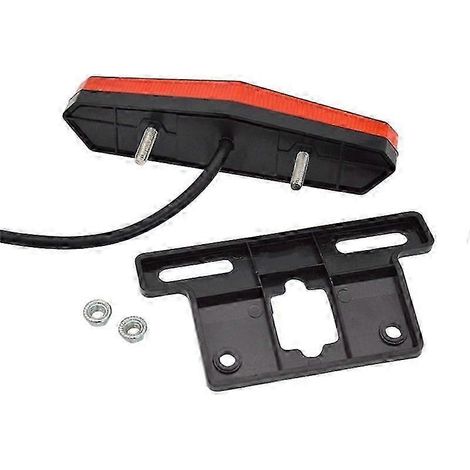36V/48V Elektrofahrrad-Rücklicht, Bremslicht, Nachtfahrlicht, Roller-LED-Lenkerlicht, Schwarz/Rot, SZRH AM