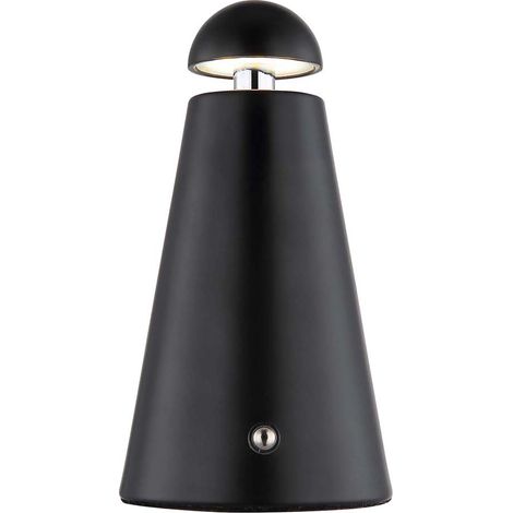Tischleuchte Beistelllampe Leselampe Metall schwarz matt Touchdimmer Akku H16cm