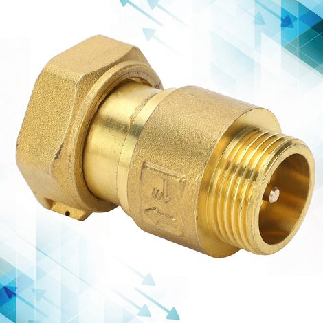 Clapet anti-retour télescopique en laiton pour compteur d'eau, clapet anti-retour frontal tout cuivre pour compteur d'eau DN25X32 (1/5)