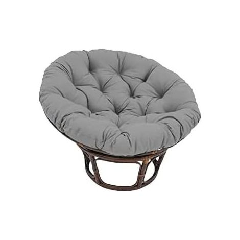 Fauteuil Papasan Rotin Naturel différent Coloris (Rotin Foncé, Coussin Gris Clair) (1/2)