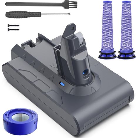 Batterie 8000mAh Pour Dyson V6 - Kit Complet Avec Filtres Et Outils - Longue Autonomie - Compatible DC62 SV03 Animal (1/5)