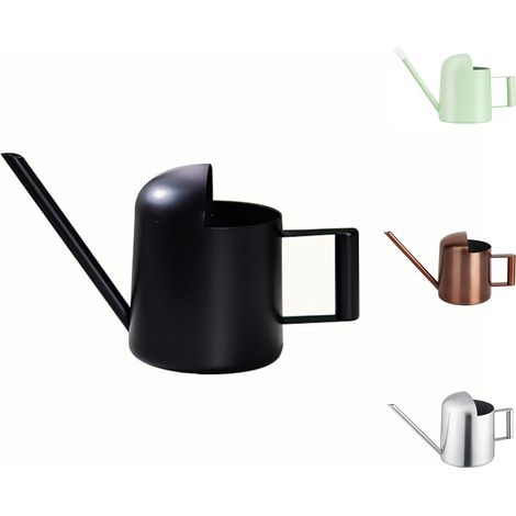 Mini-gieter, 10 oz/300 ml, roestvrij staal, met lange tuit, kleine gieter voor kamerplanten, vetplanten en kruiden (zwart) (1/5)