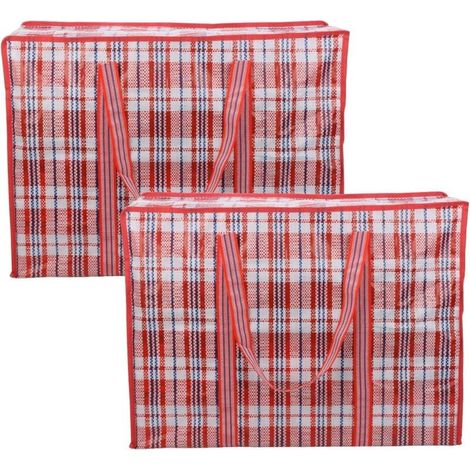(Red) 2 Pack Storage Bags, Large Capacity Clothes Storage Bags, Zippered Moving Bags for Laundry, Moving, Groceries MUMU (1/4)