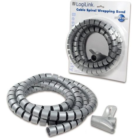 Organizzatore di cavi a spirale LogiLink KAB0013, 2,5 m, argento (1/3)