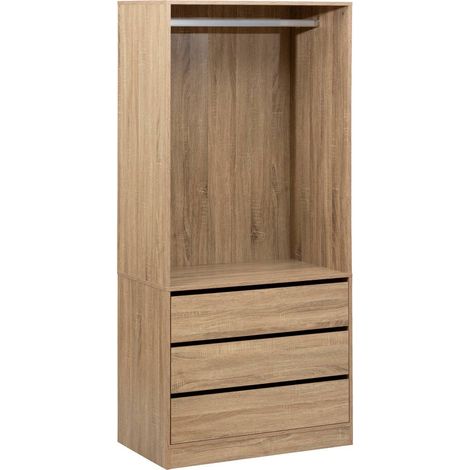 Armario dolo de 3 cajones con espacio para colgar efecto madera - 5five (1/5)