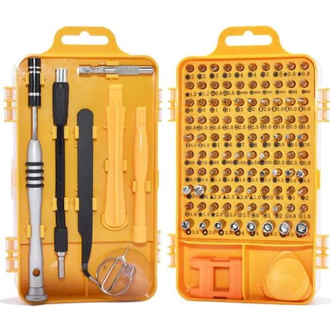 Kit Tournevis de Precision Tournevis 110 en 1 + Tapis à Vis Magnétique, Outil de Reparation Fonctionnel pour Smartphone, Pc Portable, Lunettes, Montre, Horlogerie, Torx, Complet et Pratique (1/5)