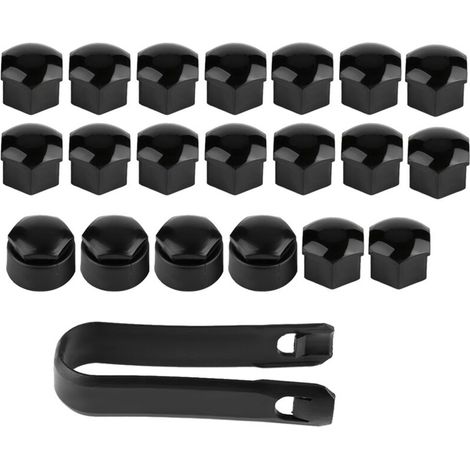 Couvre-écrou de roue - Protection Antivol pour Écrous de Jante - 17 mm - Noir - 20 Pièces (1/5)