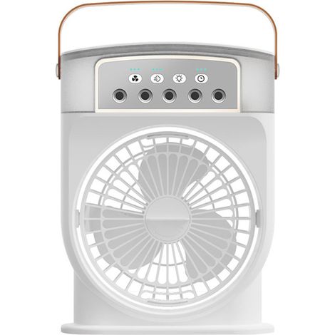 Mini condizionatore portatile，4 in 1，mini ventilatore con refrigeratore d'acqua，umidificatore di tipo C con timer (bianco) (1/5)
