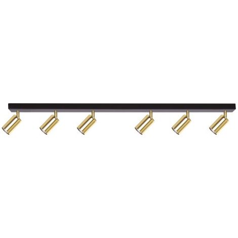 Plafonnier 6 spots orientables GU10 noir/or Kaja K-5144
