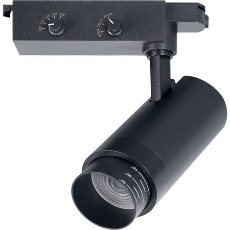 Foco carril Monofásico PIKE RAIL LED 15-20-25-30-35W, 3CCT, 15º-60º, negro, 3000-4000-6000K (1/4)