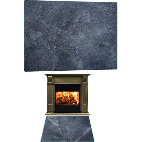 CHIMENEA DE CRISTAL TEMPLADO. DIMENSIONES DE LA BASE: 65x60cm. PIEDRA GRÁFICA. (1/5)